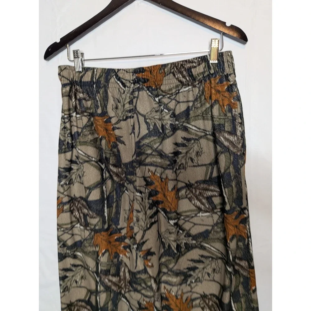 Vtg Fruit Of The Loom Mens Pajama Pants Camo Medium Hunting Baselayer Drawstring